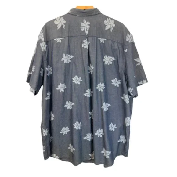 The Foundry Supply Co. 3XLT Big and Tall Hibiscus Hawaiian Print Shirt - Picture 2 of 8